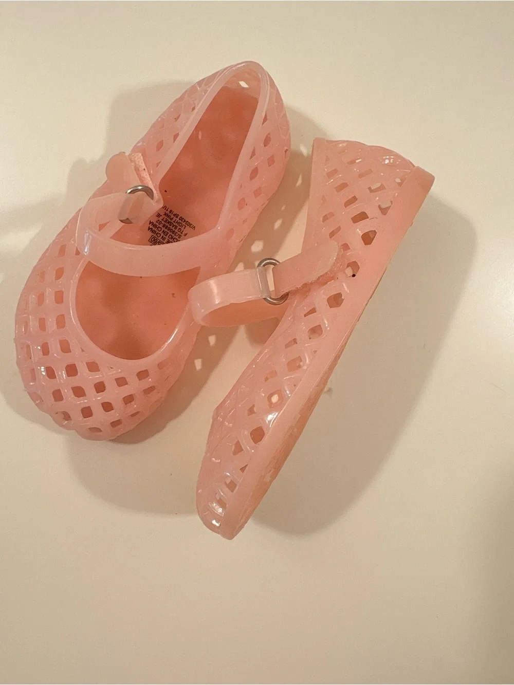 Pink Jelly Mary Jane Shoes-infant size 5 old navy
